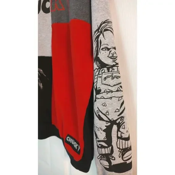Men's Chucky Childs Play Hoodie Pullover Graphics Colorblock Good Guys Horror XL - Picture 3 of 6
